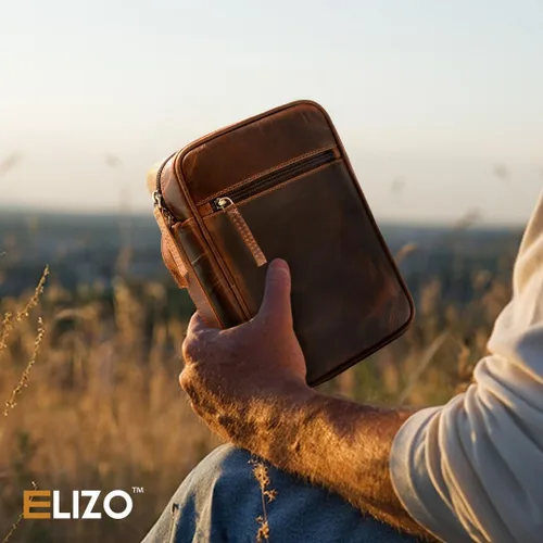 Miniatura 6 de ELIZO Funda de cuero para la Biblia para hombres, funda para la Biblia para mujeres, organizador de transporte, protector de manga envolvente