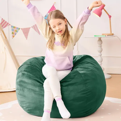 Miniatura 20 de Sillón tipo puf ILPEOD para adultos - Silla tipo puf de espuma viscoelástica - Sofá para niños/adolescentes con funda de microfibra suave - Sofá