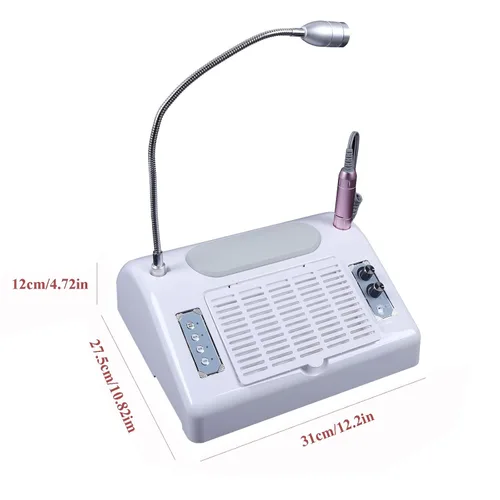 Miniatura 8 de TFCFL Colector de polvo de uñas 5 en 1, colector de polvo profesional de vacío de uñas + taladro eléctrico de uñas + lámpara de secado de uñas