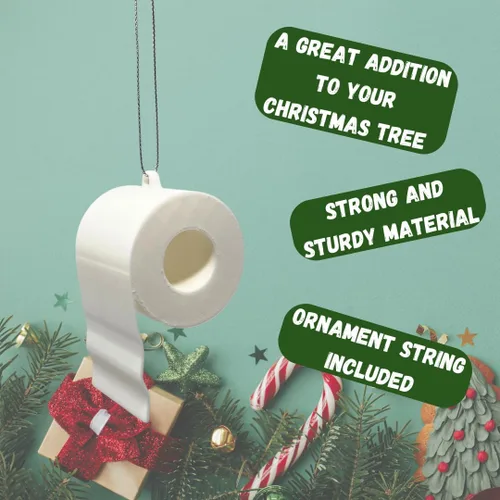 Miniatura 3 de Adorno de Navidad de papel higiénico, divertido adorno de Navidad, perfecto para Papá Noel sucio o regalo de broma (papel higiénico)