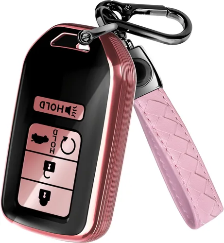 Miniatura 42 de Lucrum Compatible con funda para llavero Honda y llavero de cuero - Estuche de llavero de TPU para Accord Civic CR-V HR-V Pilot Ridgeline SE LX