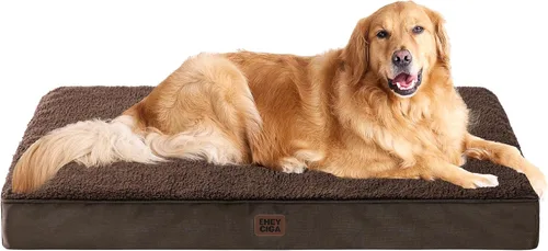 Miniatura 97 de EHEYCIGA Cama ortopédica de espuma para perros grandes, 35 pulgadas de largo x 23 pulgadas de ancho x 3.5 pulgadas de alto, gris claro