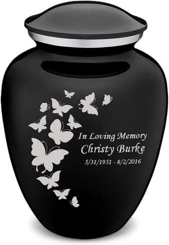 Geturns Embrace Urnas de Cremación de Mariposa Personalizadas para Adultos para Cenizas Humanas I Urna Funeraria Grande Negra para Mujeres y Hombres