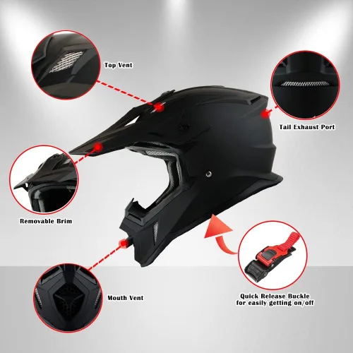 Miniatura 3 de 1Storm - Casco de motocross para adultos BMX MX ATV Dirt Bike Downhill Mountain Bike, estilo de carreras H637