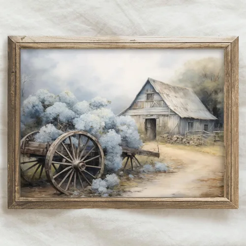 Miniatura 15 de BACKYMRJCART Arte de pared vintage de paisaje de campo de flores silvestres, paisaje, paisaje rústico, arte de pared, naturaleza, prado, pintura