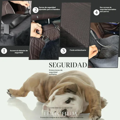 Miniatura 3 de Lealchum Asiento elevador de coche para perros pequeños/medianos, almohadilla elevada de 6 pulgadas de espuma viscoelástica, completamente Negro/Gris