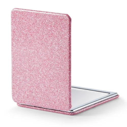 Miniatura 56 de Omiro - Espejo compacto, cuero PU clásico. Ampliación 1x/3x, ultra portátil para el bolsillo, ideal para bolsos y viajes (negro)