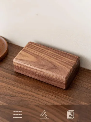 Miniatura 6 de Joyero de madera pequeño, joyero de madera de nogal delicado, regalo ideal para hombres y mujeres, organizador de joyas de viaje portátil