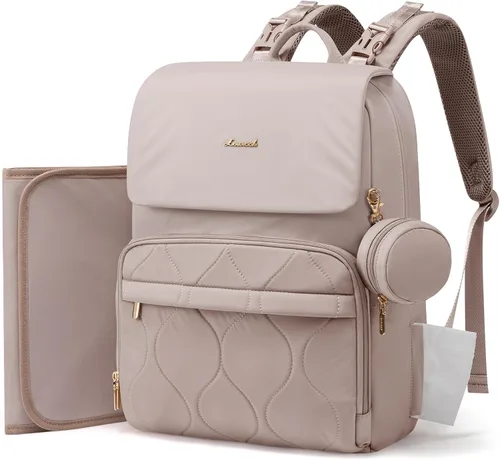 Miniatura 8 de LOVEVOOK Mochila para pañales, bolsas de viaje para bebés para niños y niñas, bolsa de pañales impermeable con cambiador