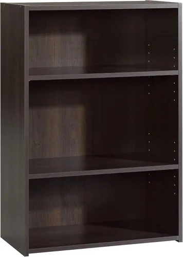 Sauder Beginnings - Librero de 3 estantes, estantería con estantes de almacenamiento ajustables, en acabado de madera media Cinnamon Cherry