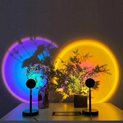 Miniatura 2 de Lámpara de puesta de sol, proyección LED, rotación de 180 grados, lámpara de proyección de arco iris USB, luz nocturna, proyector romántico