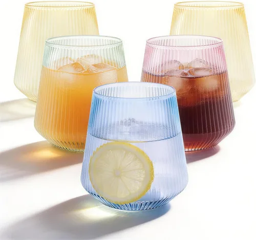 Miniatura 11 de BESTSTAR 36 Piezas Copas de Vino de Plástico Transparente Acanalado de 12 onzas, Copas de Champán Desechables de Origami Onduladas, Elegantes Vasos