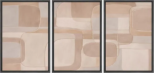 Miniatura 94 de SIGNFORD Impresión en Lienzo Enmarcado Conjunto de Arte de Pared Arte Abstracto Terroso en Tonos Marrón Profundo y Beige Arte Moderno Decorativo
