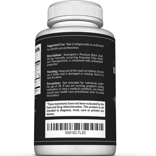 Miniatura 3 de Cápsulas blandas de aceite de semilla de comino negro prémium – 1000 mg de aceite de semilla negra por porción – Nigella sativa prensada en frío sin