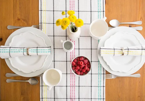 Miniatura 7 de DII Springtime - Colección de mesa a cuadros, camino de mesa, 14 x 108 pulgadas Color Pop Plaid