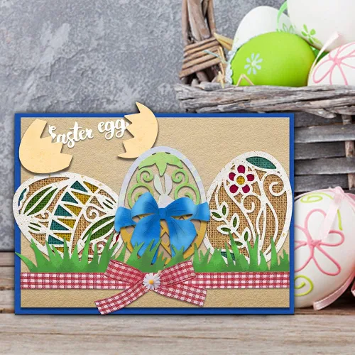 Miniatura 3 de 4 troqueles de corte de huevos de Pascua para suministros de fabricación de tarjetas, decoración de plantillas de plantillas de plantillas