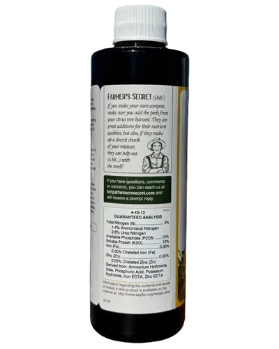 Miniatura 3 de Farmer's Secret Fertilizante potenciador de árboles de cítricos (8 onzas), súper concentrado, formulado para todos los árboles de cítricos