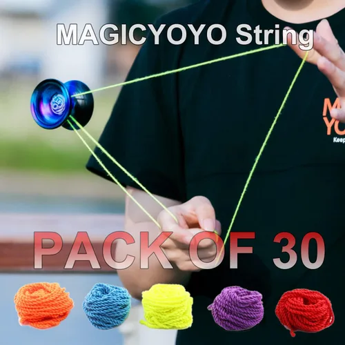 Miniatura 4 de MAGICYOYO Paquete de 30 cuerdas profesionales de yoyo para yoyo receptivo y no responden, 100% poliéster, cuerdas de repuesto para yoyos