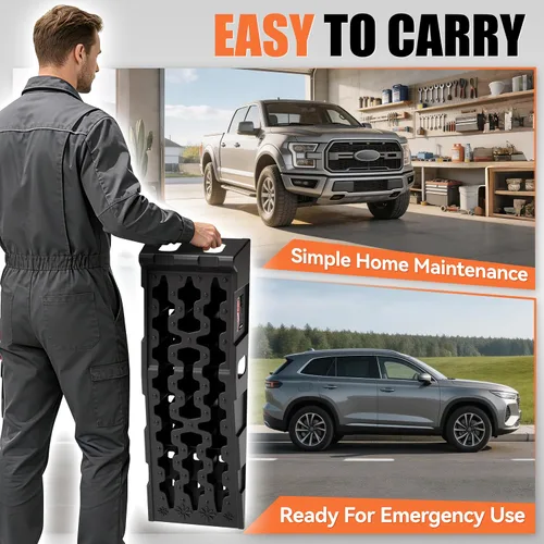 Miniatura 7 de Rampas de servicio para vehículos pesados: 1 par de elevadores profesionales de mantenimiento automático para camiones y SUV, rampas de neumáticos