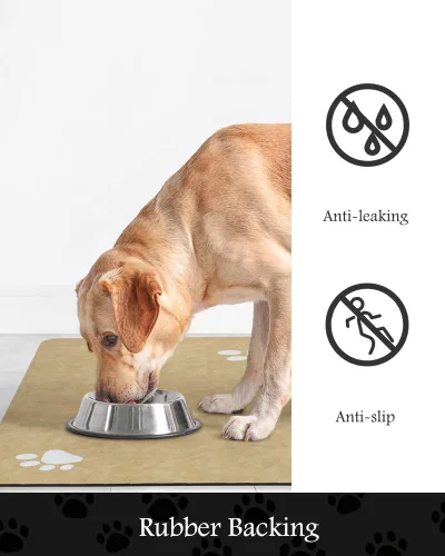 Miniatura 5 de Tapete de alimentación para mascotas, tapete absorbente para comida y agua, dispensador de agua de secado rápido, sin manchas, accesorios