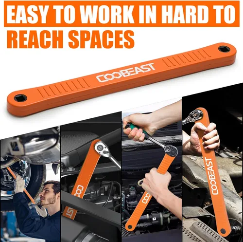 Miniatura 6 de coobeast Llave de extensión de desplazamiento de 3/8 pulgadas, herramienta extensora de llave de vaso lista para impactos, con adaptadores de unidad