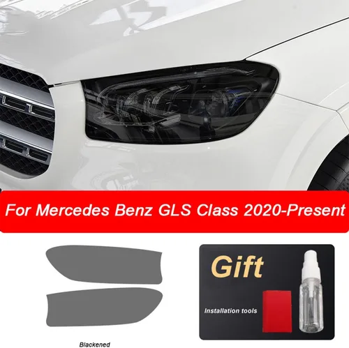 Miniatura 3 de JCAKES Adhesivo transparente de TPU para faros delanteros de automóvil, película protectora negra, para Mercedes Benz GLS Clase X167 2020-actual