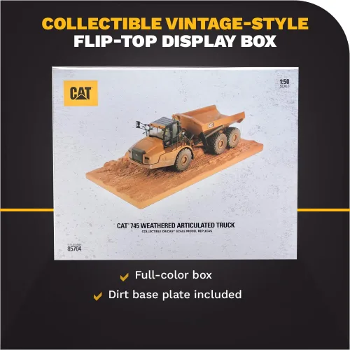 Miniatura 6 de Diecast Masters Camión volquete articulado Caterpillar 745 Escala 1:50 Camiones Cat Series Weathered y equipo de construcción Modelo 85704