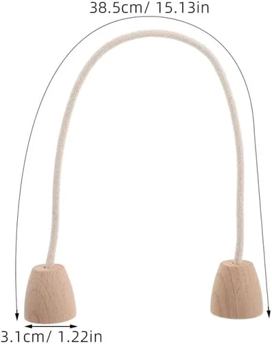 Miniatura 2 de Juego de 5 cubos de cuerda de algodón para croquet con base de madera, portátil, ligero, juego de césped familiar para actividades al aire libre