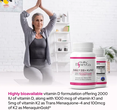 Miniatura 7 de Premium D3 K2 – Vitamina D3 K2 de espectro completo, 2000 UI D3 + MK7 + MK4 + K1, suplementos diarios D3 K2 y K1 – Vitamina D apoya la absorción