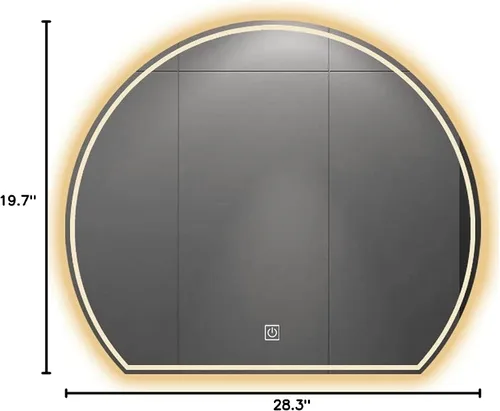 Miniatura 8 de WHYATT Espejo de tocador LED para baño con luz delantera y trasera, espejos de pared con antiniebla, 2 colores (tamaño: pequeño)