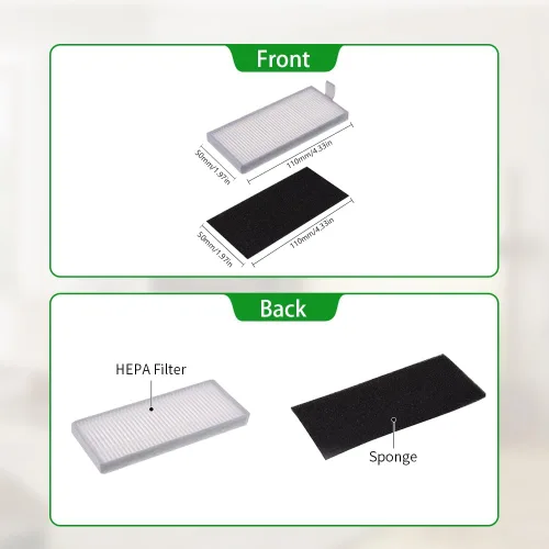 Miniatura 5 de Filtros de repuesto compatibles con Ecovacs Deebot N79S N79 DN622 DN622.11 DN622.31 N79W N79se Deebot 500 DC3G y Yeedi K600 K700, aspiradoras robot