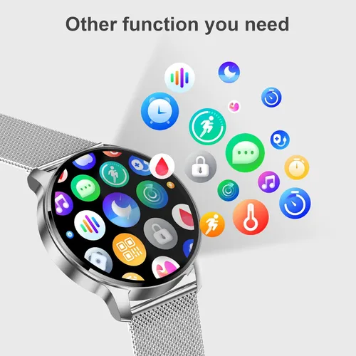 Miniatura 5 de Reloj inteligente para mujer, reloj inteligente Bluetooth para hacer/recibir llamadas con frecuencia cardíaca de 24 horas y monitor de sueño, IP68