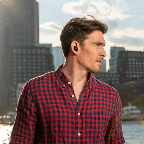 Miniatura 8 de Tempo 30 Auriculares inalámbricos con sonido premium, auriculares Bluetooth para mujeres y hombres, auriculares dorados con micrófono, IPX7 a prueba