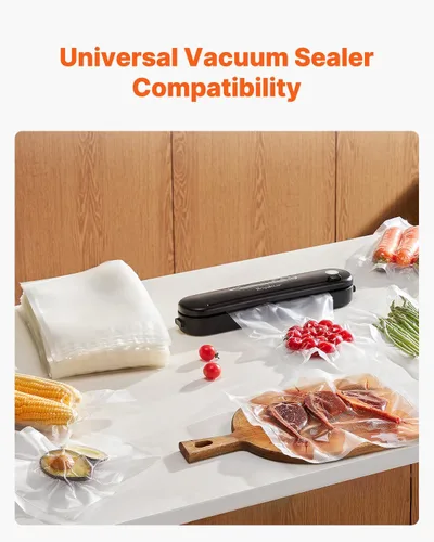 Miniatura 6 de Bolsas selladoras al vacío, bolsa duradera de 8 x 12 pulgadas, material de grado alimenticio sin BPA, 200 bolsas de sellado al vacío para ahorrar