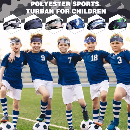 Miniatura 10 de Deekin 6 diademas de fútbol para niños, diademas de fútbol para niños, bandas para el sudor atléticas para niños, diademas de fútbol para niños