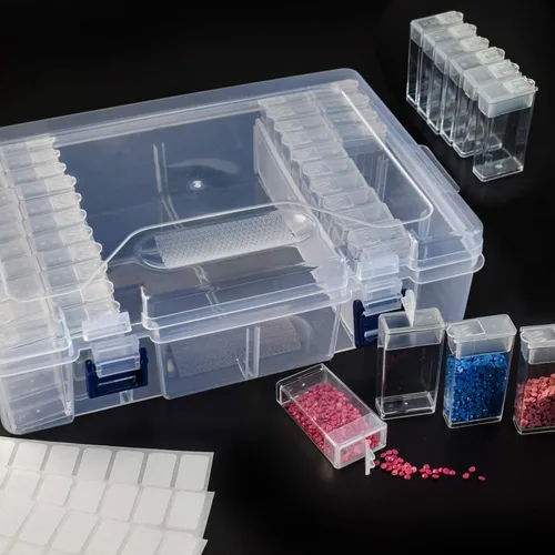 Miniatura 2 de Suptikes 110 herramientas y accesorios de pintura de diamante con 44 ranuras para pintura de diamante para adultos o niños, se aplica a pintura