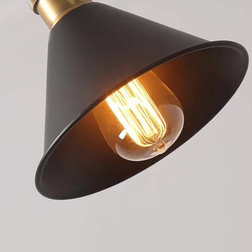 Miniatura 2 de Industrial Vintage Black Pendant Light - Adjustable E27 Retro Chandelier for Bar, Café, Restaurant, Bedroom, Office(B)