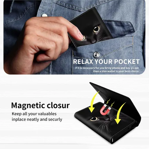 Miniatura 4 de Funda de aluminio para tarjetas de crédito, funda de cuero de primera calidad para tarjetas, bolsillo frontal, triple billetera con bloqueo RFID