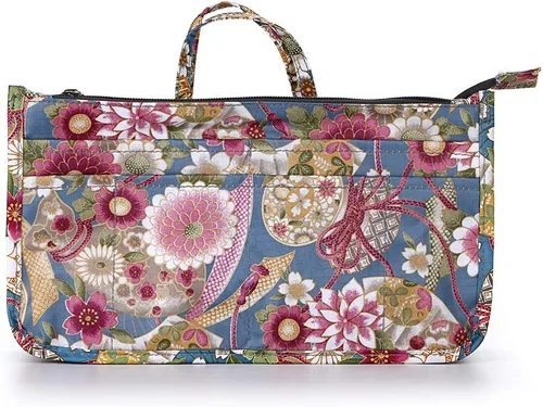 BTSKY Organizador de bolso de impresión dentro del bolso, alta capacidad, 13 bolsillos, organizador con asa, girasol