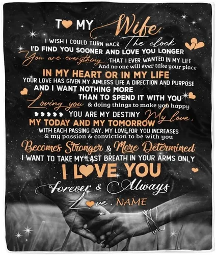 Miniatura 26 de Manta personalizada con texto en inglés «To My Wife from Husband When I Tell You I Love You Wife», manta de forro polar personalizada