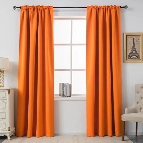 Miniatura 50 de DUALIFE Cortinas opacas de 45 pulgadas de largo, 2 paneles para ventanas pequeñas de dormitorio, aislamiento térmico, bolsillo para barra, cortinas