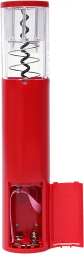 Miniatura 7 de Abrebotellas de vino eléctrico rojo, abridor automático de botellas de vino eléctrico con batería Sacacorchos de acero inoxidable con cortador