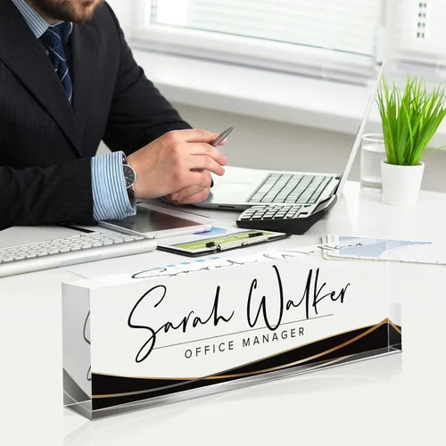 Miniatura 3 de Placa de nombre personalizada, placa de nombre de escritorio personalizada, accesorios de oficina de acrílico, regalos de agradecimiento