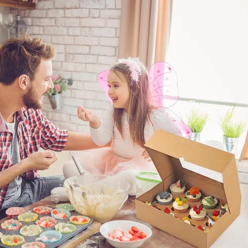 Miniatura 7 de Svalor Cajas para cupcakes, 12 unidades, paquete de 2 recipientes desechables para cupcakes, portador de cupcakes de grado alimenticio con ventana e