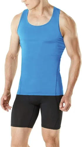 Miniatura 3 de HIBETY Paquete de 3 o 4 camisetas sin mangas de compresión para hombre, capa base, camisetas de compresión fresca y seca