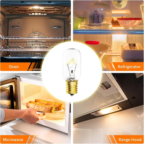 Miniatura 2 de Bombilla para horno microondas LG – Compatible con LG Frigidaire Ken-More Whirlpool GE Over the Range Microondas, base regulable 125V 30W E17, luz