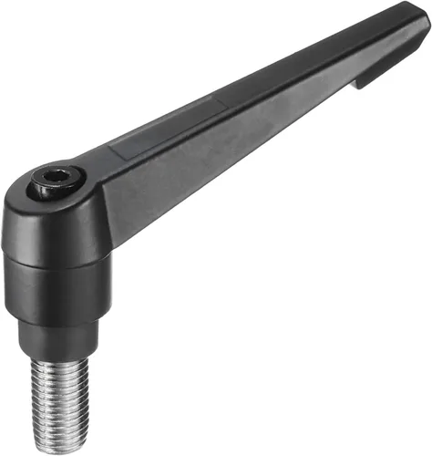 Miniatura 17 de uxcell Manija de palanca de sujeción ajustable M5 x 0.787 in óxido negro métrico acero al carbono macho roscado perillas de mano con botón
