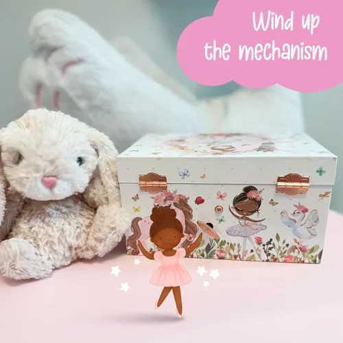 Miniatura 6 de The Memory Building Company Joyero musical de bailarina, melodía clásica, organizador de almacenamiento para niños de 6 a 12 años, construcción