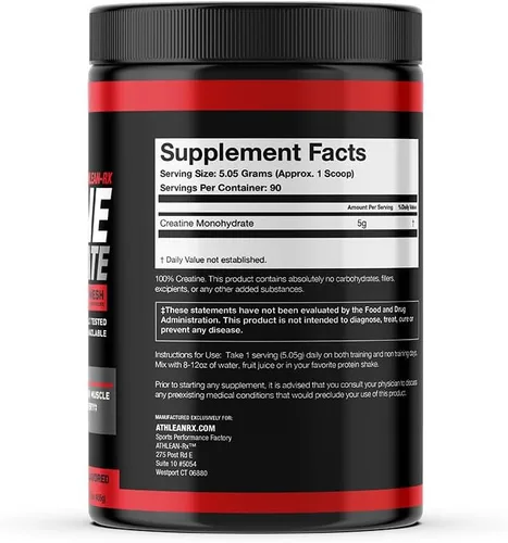 Miniatura 6 de ATHLEAN-X X-CREATINE - Polvo de monohidrato de creatina micronizada pura, apoya la fuerza muscular, la potencia y la recuperación, sin gluten, sin