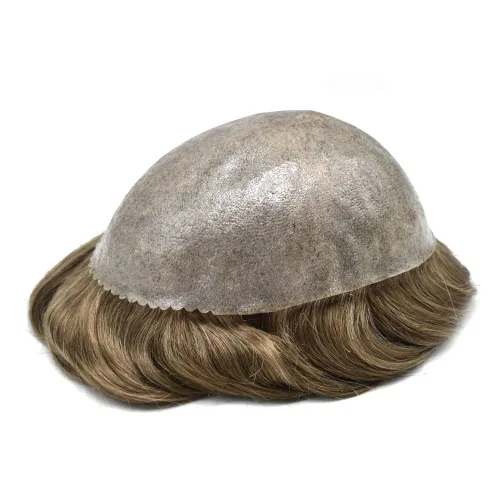 Miniatura 88 de Toupee - Cabello humano para hombre, 64 colores, transparente, piezas de pelo de piel de polietileno para hombres, sistema de reemplazo de cabello